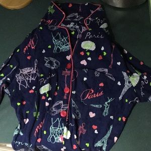 Paris pajama set top and bottom